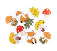 Forêt motifs bois autocollants multicolores 10 pièces.