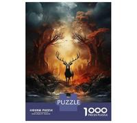 Forêt Mystique avec Cerfs 1000 Pièces Puzzle Classique Pack Puzzle Carton Premium - Hit chez Les Seniors Fans, Cadeau Maison Neuve, Fun pour Indoor Et Parties 52x38cm/1000pcs