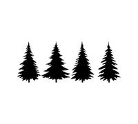 Forêt naturelle Épicéas Sapins Naturel Stickers muraux 42x105cm Multicolore Noir