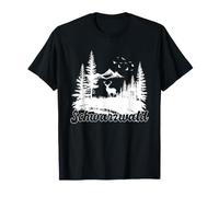 Forêt Noire Cerf Montagne Forêt Nature Randonnée Cadeau T-Shirt