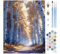 forêt Peinture par Numéros pour Adulte, DIY Numero d'Art Kits avec 3 Pinceaux et Acrylique, Kit Creatif Adulte Chemin Paint by Numbers pour Decoration Chambre Halloween, (Sans Cadre) 80 x 120cm D1-590