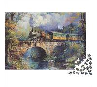 forêt Pont Train 1000 Pièces Puzzle pour Adultes Carton Résistant Anti-Stress Difficile pour Experts pour Collectionner Livraison Rapide 70x50cm/1000pcs