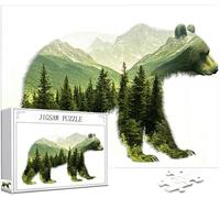 Forêt Puzzle 1314 Pièces Adultes, 5D DIY Puzzle Ours Couleur Puzzles, Jigsaw Jeu éducatif effrayant, Ddifficile pour Adultes avec Emballage Cadeau for Decoration Chambre Murale, Cadeau Homme, Model480