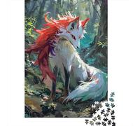 Forêt Renard Rouge Blanc Puzzle pour Adultes Puzzle 1000 Pièces Animal Relaxation Décoration Maison 70x50cm/1000pcs