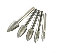 Foret rotatif en émeri galvanisé pour pierre, marbre, jade, céramique, verre et pierre précieuse sculpture, polissage et lissage (6 x 14)