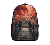 forêt rouge sac à dos élégant cool étudiants sac d'école pont imprimé en 3d sacs à dos 2 compartiment-16,12 ans et plus garçons filles pour les voyages les affaires