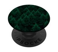 Forêt Sombre Pin Arbres forêt Nature Vert Graphique PopSockets PopGrip Adhésif