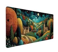 ForêT Tapis de Souris XXL 80x40cm, Tapis Souris Vert sous Main Bureau avec Bords Cousus, Imperméable Mouse Pad Base en Caoutchouc Antidérapant Surface pour Gamer, PC, Cadeau Femme -lsy2603P1