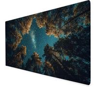 forêt Tapis Souris Gamer, Tapis De Souris xxl 700x300x3mm, Tapis De Bureau Le ciel étoilé Avec Bords Cousus Et Base En Caoutchouc, éTanche Mouse Pad Convient Pour Bureau/Maison, Hiver Cadeau Noel A713