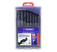 Foret tivoly tsx acier rapide hss diam 1 a 10 mm (par 0,5) (coffret 19 pieces)