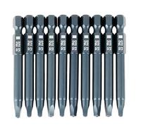 Foret Tournevis Tête Carrée Tournevis Embout Sq2 Alliage D'acier 10Pcs 6.3Mm 1 4 Pouces Hex Shank 65Mm Alliage D'acier À Tête Carrée Embouts De Tournevis Ensemble