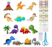 FORETOGO Lot de 14 kits de couture en feutre pour enfants à partir de 6 ans - Kit de démarrage avec aiguille et fil - Kit de couture créatif en feutre - Convient pour garçons et filles