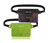 FORETOY Pochette Etanche 2Pcs, Sac Etanche avec Sangle Réglable, Pochette Étanche Impermeable 100% Super Léger Protège Telephone Portable Plage Accessoire pour Nage Pêche Kayak Natation Rafting Surf