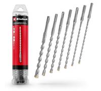 Forets à béton - EINHELL - Original Set 7 forets SDS Plus 210 mm - Acier 40Cr - Carbure tungstène 4 tranchants - 2x6/2x8/10/12/14 mm