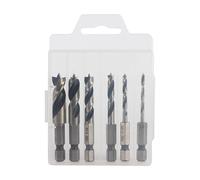 Forets à bois coffret de 6 outils à changement rapide en acier | de Forets Hélicoïdaux à Bois pour réparation et entretien automobile, garage, atelier, industriel, assemblage et