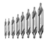 Forets à centrer pour tour et fraiseuse HSS, Kit de forets à angle de 60° for fraisage à chanfreiner, outils for tournage et travail des métaux, différentes tailles(8PCS/SET)