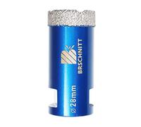 Forets Carrelage Diamant 28mm - BRSCHNITT Brasé Sous Vide et Trépans avec Filetage M14 pour Perçage à sec en Porcelaine Carrelage Granit Marbre