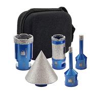 Forets Carrelage Diamant 6/8/35mm - BRSCHNITT 25mm&50mm Trépan de Fraisage Diamantée avec Filetage M14 pour Perçage à sec en Porcelaine Carrelage Granit Marbre…