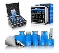 Forets Carrelage Diamant - ZNXIMER Brasé Sous Vide et Trépans avec Filetage M14 pour Perçage à sec en Porcelaine Carrelage Granit Marbre (KIT5-10 Pièces)