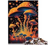 Forêts de Champignons psychédéliques Puzzle | Puzzles 1000 pièces pour Adultes en Carton de qualité supérieure, Verrouillage précis, Cadeaux Secrets du Père Noël, 26 x 38 cm
