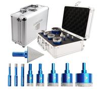 Forets Diamant Boîte - BRSCHNITT trepan carrelage 8 Pièces 6/8/10/20/25/32/35/50mm Tige triangulaire trépan diamant& 35MM trépan diamant pour Perçage à sec en Porcelaine Carrelage Granit Marbre