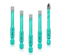 Forets Diamanté 4pcs-6MM LEKOMESH - Trépan Carrelage Diamant Forage à Sec & 1pc 6MM Forets en Carbure,Porcelaine Tuiles Forets Pour Céramique,Marbre,Granit,La Pierre Quartz