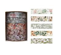 Forêts Empreinte Plante Washi Tape Décoratif Compte à Main Artiste pour Scrapbooking Décoration Décoratif Rétro Washi Forêts de Masquage Artiste Imprimante Plantes