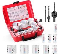 Forets, forets hélicoïdaux, Lot de 13 scies cloches bi-métalliques, coupe-trou au cobalt avec mandrins for bois, cloisons sèches, plaque de plâtre en aluminium