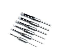 Forets hélicoïdaux, foret à métal, 6 pièces,4-16 mm HSS forets tarière mortaiseuse ciseau ensemble de mortaise burin outils forage trou carré bois