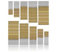 Forets hélicoïdaux HSS 100pcs HSS Jeu de forets micro 1/1.5/2 / 2.5 / 3mm Twist Métal Haute Vitesse Outils de foret en acier titane revêtu pour bois plastique et aluminium Cuivre