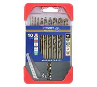 Forets métal HSS-E5 Cobalt 5 % Tivoly Technic Ø 1 à 10 mm, gradués SLR - Coffret de 10 pièces