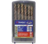 Forets métaux TIVOLY 1 à 13 mm DIN 338 FURIUS HSS revêtus FUSIO Coffret de 25 pièces G