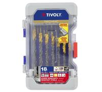 Forets Métaux - TIVOLY - Ranger 18 Forets HSS Steam Tin - Ø2 à 10mm - Pointe en croix - Revêtement TiN