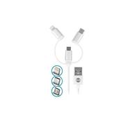 forever 3in1 cable usb lightning + usb-c + microusb 1,0 m 1,5a blanc