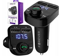 Forever Accessoire Voiture Autoradio Bluetooth Transmetteur FM Poste Radio Adaptateur Chargeur Allume Cigare USB à la Prise Allume-Cigare