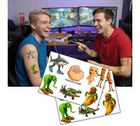 Forever Alone with Italian Brainrot Meme Tattoos | 2 feuilles A5 | 6,2 x 6,3 cm autocollants temporaires | Facile à appliquer et à enlever, 1 à 3 jours.