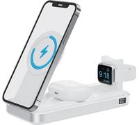 BATTERIE DE SECOURS 10 000 MAH MAGSAFE INDUCTION 3-EN-1 AVEC STATION DE RECHARGE WATCH + AIRPODS - BLANCHE - FOREVER