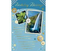 Forever Blessed Carte de vœux d'anniversaire avec poème religieux - Cascade