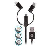 Forever - Câble USB Universel Nylon Noir pour Apple iPhone 11 Max - 11 Pro - 11