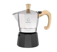 Forever Cafetière Miss Moka Woody De 1 Coupe Aluminium Manche Au Bois