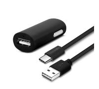 Forever Chargeur Allume-cigare 2A et Câble USB Type C 1.2m Charge Rapide Noir