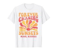 Forever Chasing Sunsets Maui Beach Hawaii années 70 hawaïen rétro T-Shirt