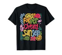 Forever Chasing Sunsets Summer Vacation Hawaii Beach Retro T-Shirt