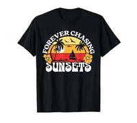 Forever Chasing Sunsets Sunset Graphic Summer Beach Vacances T-Shirt