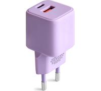 Forever COLORUM, Chargeur de téléphone portable pour tous les iPhone, Xiaomi, Huawei, Motorola et Samsung, Chargeur rapide + USB-A + USB-C PD 30W CLS30-AC-10 Violet