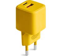 Forever COLORUM, Chargeur de téléphone portable pour tous les iPhone, Xiaomi, Huawei, Motorola et Samsung, Chargeur rapide + USB-A + USB-C PD 30W CLS30-AC-10 Jaune