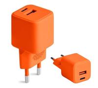FOREVER COLORUM Chargeur USB C USB A 30W Orange - Fonction Charge Rapide et Technologie Power Delivery - Adaptateur USB avec Boîtier Ignifuge et Technologie GaN - Chargeur Rapide USB C USB A
