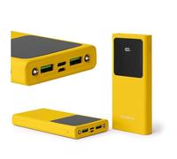 FOREVER Colorum Power Bank 10000mAh Jaune - Batterie Externe Portable avec USB-C microUSB - Power Bank avec Écran LED - Batterie Externe Charge Rapide de Deux Appareils avec Deux Voyants LED