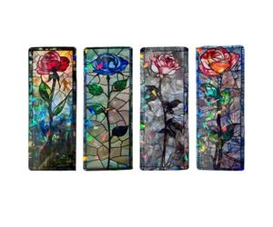 Forever Flower Bookmark, 4 Pack Rainbow Color Design Eternal Bookmarks, Page d'art transparent Appréciation de l'enseignant pour les accessoires d'anniversaire de la fête des mères