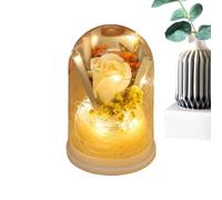 Forever Flowers - Bouquet de roses éternelles, infini avec lumière, cadeau romantique pour elle, arrangement floral en verre pour maman, grand-mère, sœur, épouse, idée cadeau de Saint-Valentin,